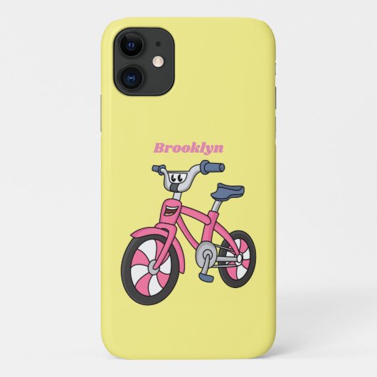 Cute roze kinder fietsenafbeelding cartoon Case-Mate iPhone case (Achterkant)