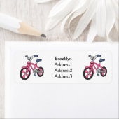 Cute roze kinder fietsenafbeelding cartoon etiket (Insitu)