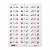 Cute roze kinder fietsenafbeelding cartoon etiket (Full Sheet)