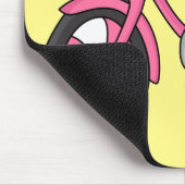 Cute roze kinder fietsenafbeelding cartoon muismat (Hoek)