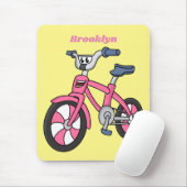 Cute roze kinder fietsenafbeelding cartoon muismat (Met muis)