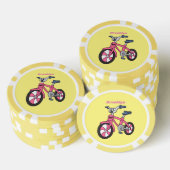 Cute roze kinder fietsenafbeelding cartoon poker chips (Opstapeling)