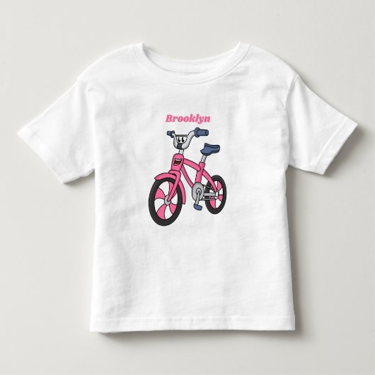 Cute roze kinder fietsenafbeelding cartoon shirts (Voorkant)