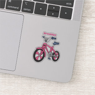 Cute roze kinder fietsenafbeelding cartoon sticker