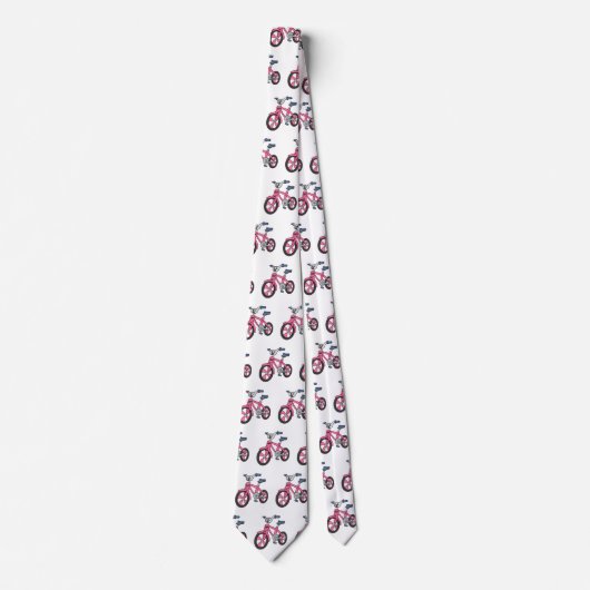Cute roze kinder fietsenafbeelding cartoon stropdas (Voorkant)