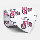 Cute roze kinder fietsenafbeelding cartoon stropdas (Opgerold)