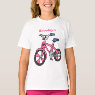 Cute roze kinder fietsenafbeelding cartoon t-shirt