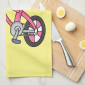 Cute roze kinder fietsenafbeelding cartoon theedoek (Quarter Fold)