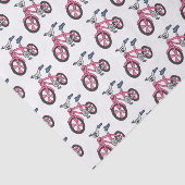 Cute roze kinder fietsenafbeelding cartoon tissuepapier (Detail)