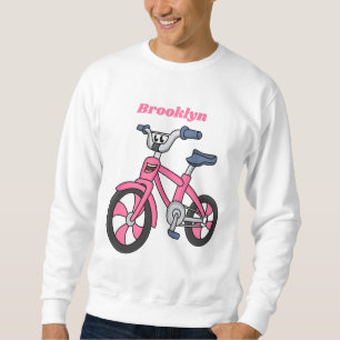 Cute roze kinder fietsenafbeelding cartoon trui