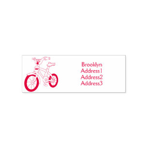 Cute roze kinder fietsenafbeelding cartoon  zelfinktende stempel