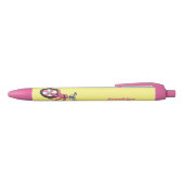 Cute roze kinder fietsenafbeelding cartoon zwarte inkt pen (Bovenkant)