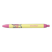 Cute roze kinder fietsenafbeelding cartoon zwarte inkt pen (Voorkant)