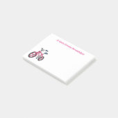 Cute roze kinderfiets cartoon illustratie post-it® notes (Schuin)