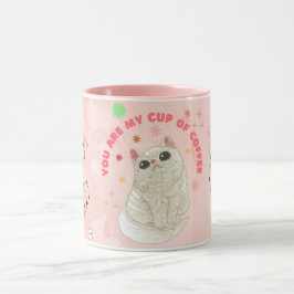 Cute Roze Kitty Mok | Meisjesachtige Kattenliefheb