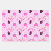 Cute Roze Kleine Boo Geest Schedel Halloween Cadea Inpakpapier Vel (Voorkant 3)