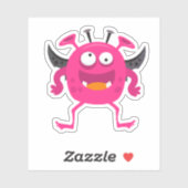 Cute Roze Kleine Monster Halloween Sticker (Vel)