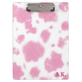 Cute roze Koe Afdrukken Westerne Rodeo Aangepast Klembord