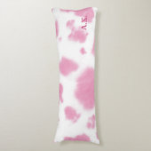 Cute roze Koe Druk Western Rodeo Monogram af Lichaamskussen (Voorkant Verticaal)