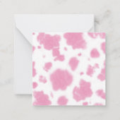 Cute roze Koe Druk Western Rodeo Monogram af Notitiekaartje (Achterkant)