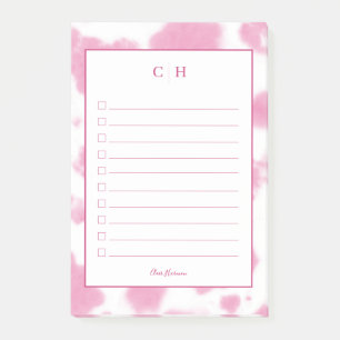 Cute roze Koe Druk Western Rodeo Monogram af Post-it® Notes
