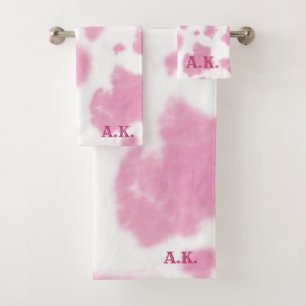 Cute roze Koe Druk Westerne Rodeo af Bad Handdoek