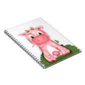 Cute roze koe notebook notitieboek (Rechterzijde)