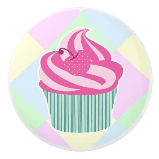 Cute roze koekjespasta's keramische knop (Voorkant)