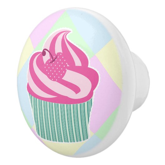 Cute roze koekjespasta's keramische knop (Rechts)