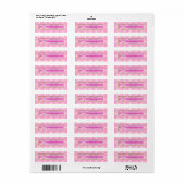 Cute Roze Konijn Baby Shower Etiket (Full Sheet)