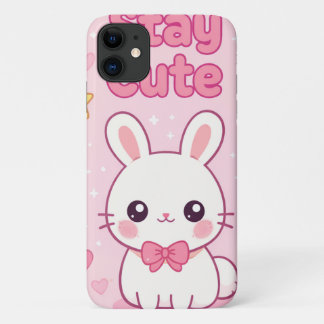 Cute Roze Konijn Blijf Schattig Anime Esthetiek i Case-Mate iPhone Case