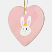 Cute Roze Konijn Hart Ornament (Links)