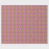 Cute Roze Konijn Patroon Dier Cadeaupapier (Vlak)