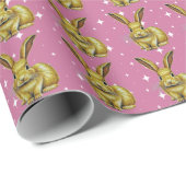 Cute Roze Konijn Patroon Dier Cadeaupapier (Rol Hoek)