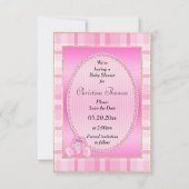 Cute Roze Konijn Save The Date Baby Shower (Achterkant)