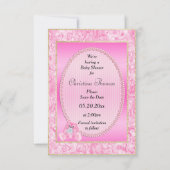 Cute Roze Konijn Save The Date Baby Shower (Achterkant)