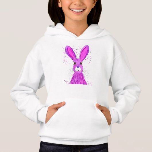 Cute roze konijnenkonijn hare waterverf girly (Voorkant)