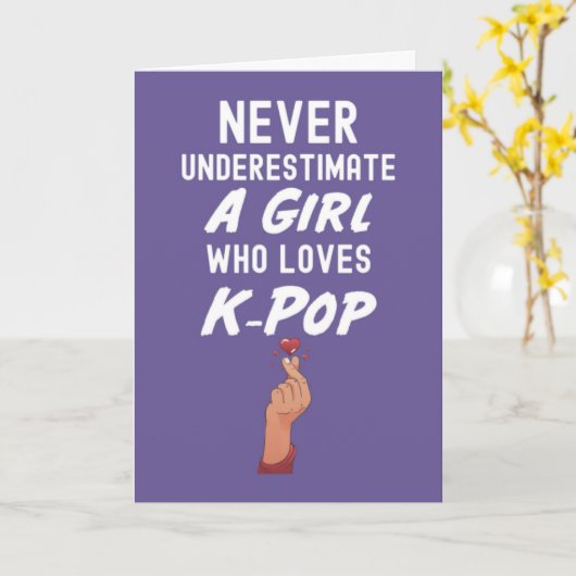 Cute Roze Kpop Kaarten Voor Meisjes (Gele Bloem)