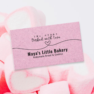 Cute Roze Kraft Hart Bakkerij Banketbakker Visitekaartje