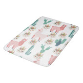Cute Roze Lama's en Groene Cactus Badmat (Gekanteld)