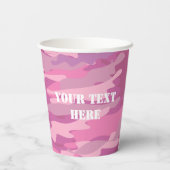 Cute roze legercamouflage, aangepaste papierbekert papieren bekers (Achterkant)