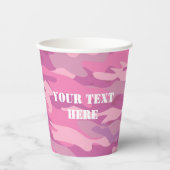 Cute roze legercamouflage, aangepaste papierbekert papieren bekers (Voorkant)