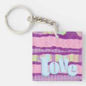 Cute Roze Liefde Acrylsleutelhanger Sleutelhanger (Voorkant)