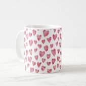 Cute Roze Liefde Hart Patroon Koffiemok (Voorkant links)