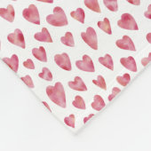 Cute roze liefde hartpatroon fleece deken (Hoek)