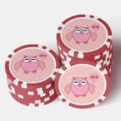 Cute roze liefde je baart poker chips (Opstapeling)
