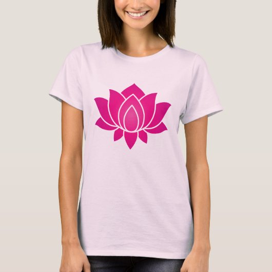 Cute roze Lotus Flower-symbool T-shirt (Voorkant)
