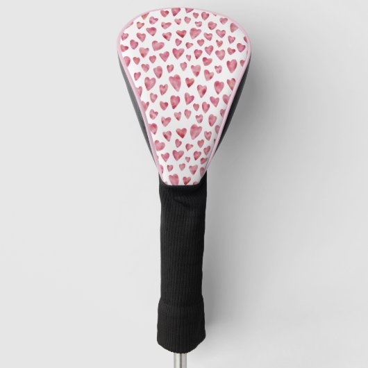 Cute roze Love Heart Patroon Golfheadcover (Voorkant)