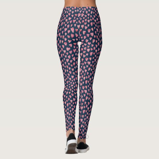 Cute roze Love Heart Patroon Leggings (Achterkant)