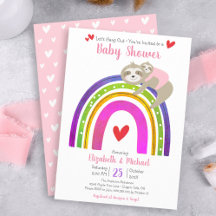 Cute Roze Luiaards Boho Regenboog Meisje Baby Show